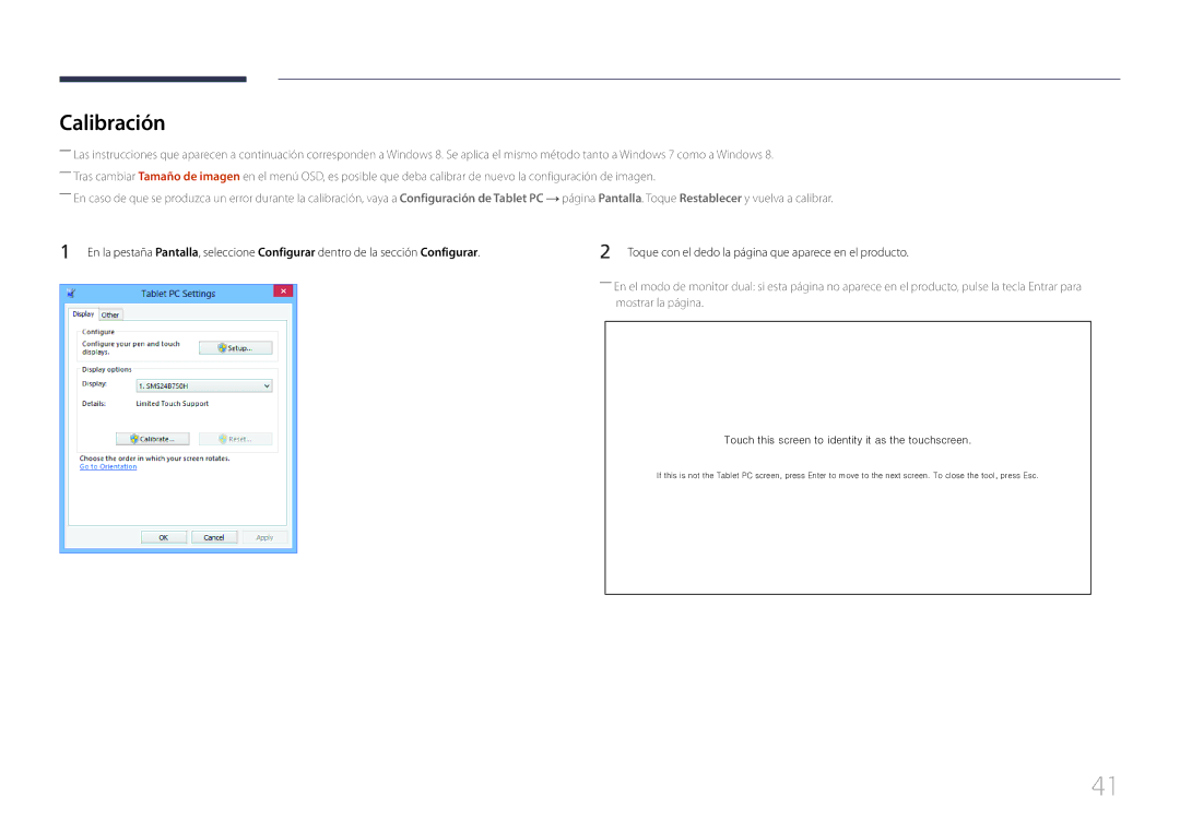 Samsung LH10DBEPPBB/EN, LH10DBEPTGC/EN, LH10DBEPEBB/EN manual Calibración, Mostrar la página 