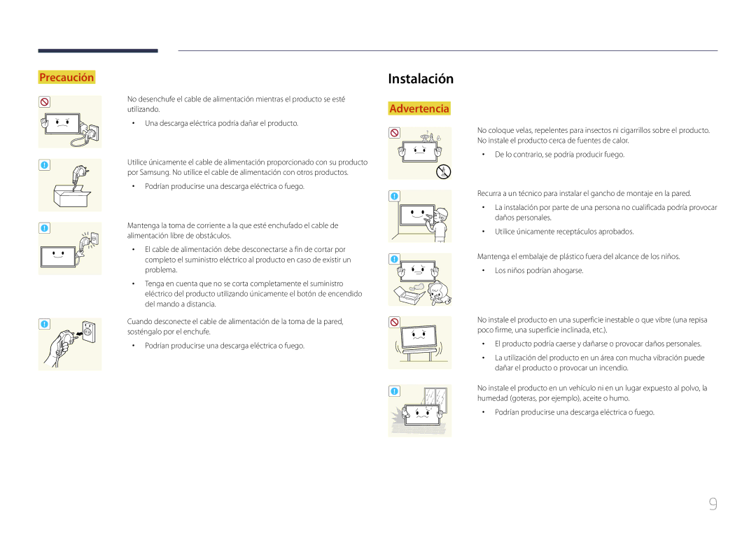 Samsung LH10DBEPTGC/EN, LH10DBEPEBB/EN, LH10DBEPPBB/EN manual Instalación 