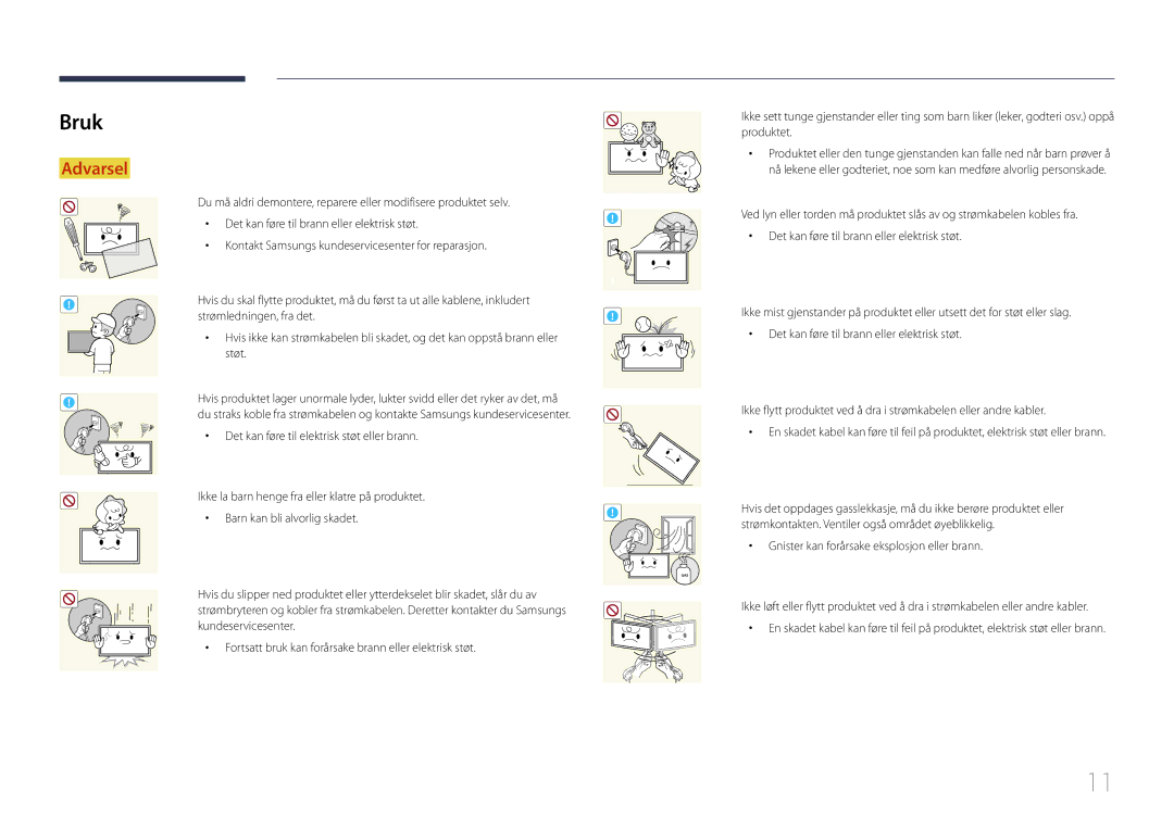 Samsung LH10DBEPPBB/EN, LH10DBEPTGC/EN, LH10DBEPEBB/EN manual Bruk 