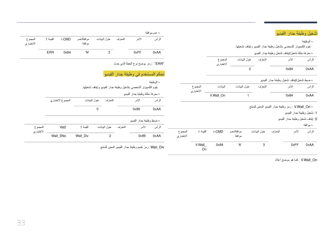 Samsung LH10DBEPEBB/NG, LH10DBEPTGC/EN, LH10DBEPEBB/UE, LH10DBEPTGC/NG manual ويديفلا رادج ةفيظو ليغشت 