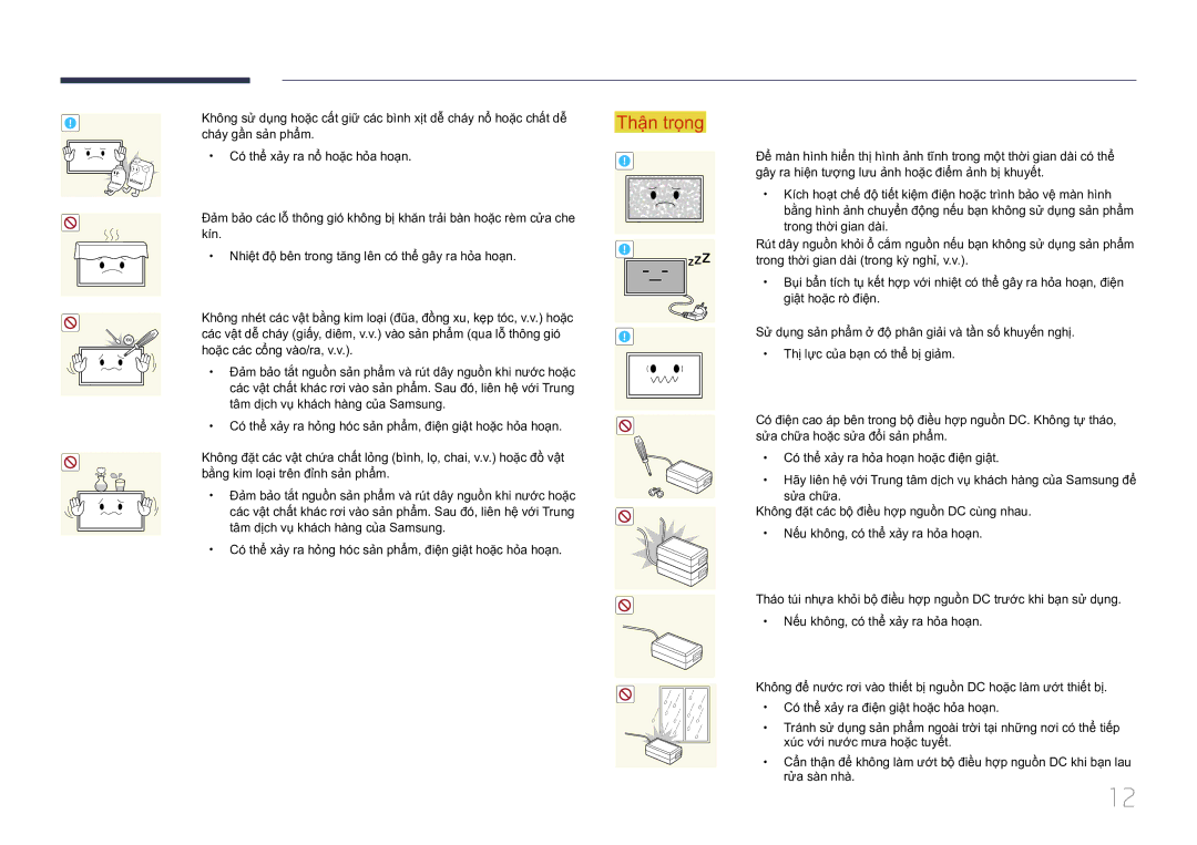 Samsung LH10DBEPTGC/XY manual Cháy gần sản phẩm 