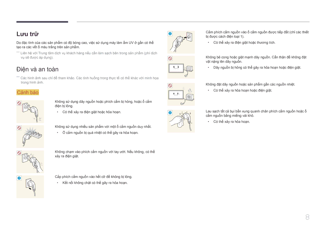 Samsung LH10DBEPTGC/XY manual Điện và an toàn, Bị được cách điện loại, Cắm nguồn bằng miếng vải khô 