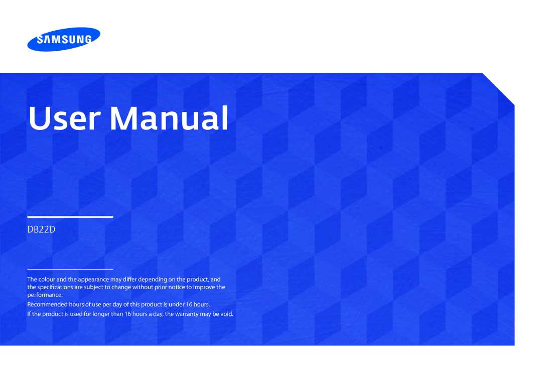 Samsung LH22DBDPLGC/EN manual Benutzerhandbuch 