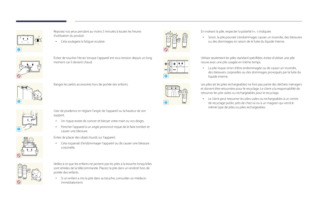 Samsung LH22DBDPLGC/EN manual Causer une blessure 