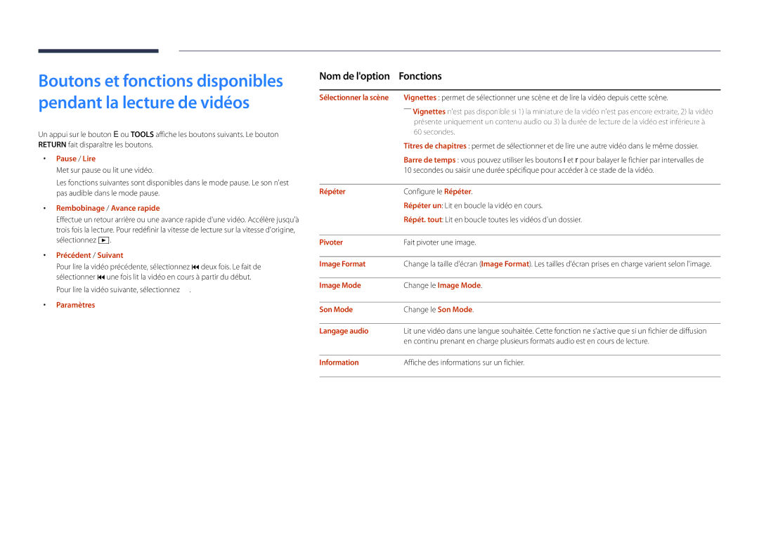 Samsung LH22DBDPLGC/EN manual Rembobinage / Avance rapide, Image Format, Langage audio 