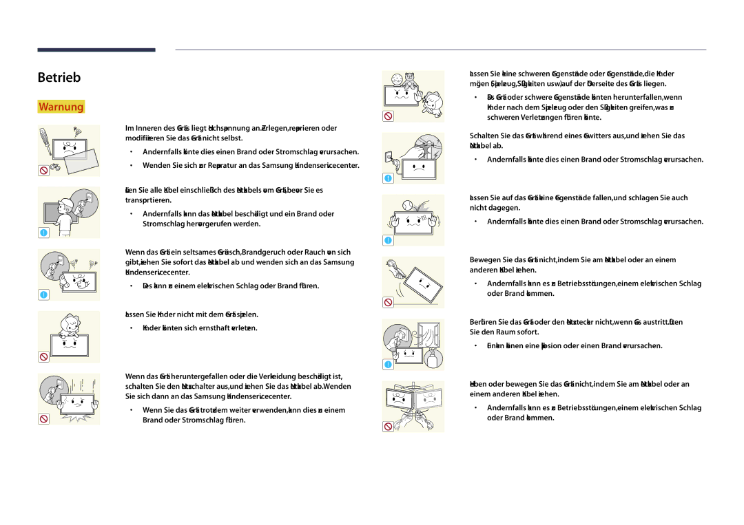 Samsung LH22DBDPLGC/EN manual Betrieb 