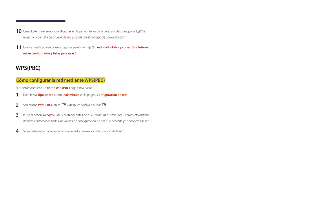 Samsung LH22DBDPLGC/EN Cómo configurar la red mediante Wpspbc, Si el enrutador tiene un botón WPSPBC, siga estos pasos 