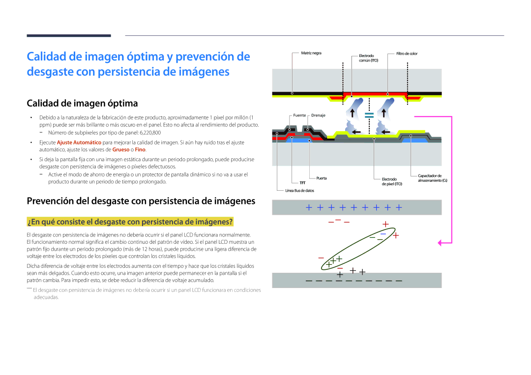 Samsung LH22DBDPLGC/EN manual Calidad de imagen óptima, ¿En qué consiste el desgaste con persistencia de imágenes? 