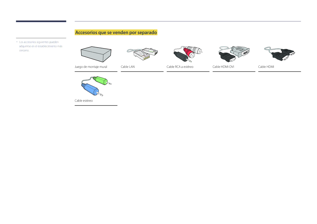 Samsung LH22DBDPLGC/EN manual Accesorios que se venden por separado 