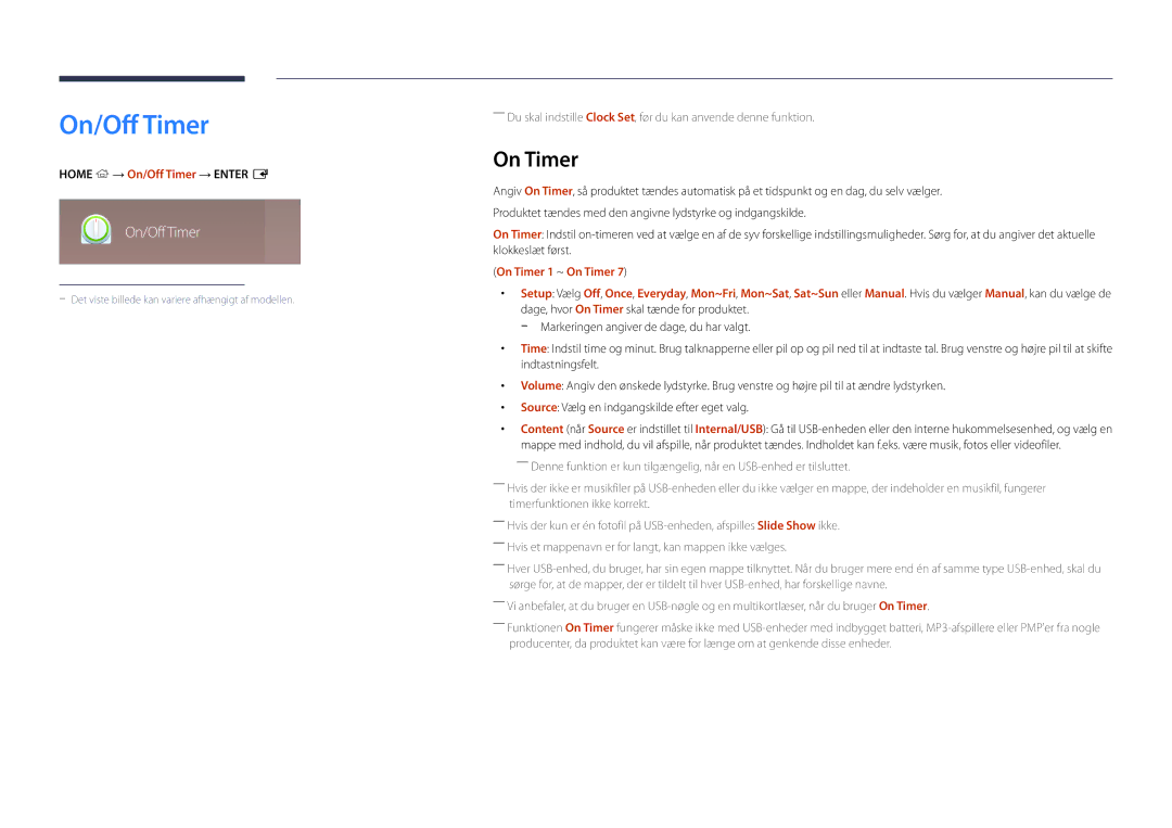 Samsung LH22DBDPLGC/EN manual On Timer, Home → On/Off Timer → Enter E 