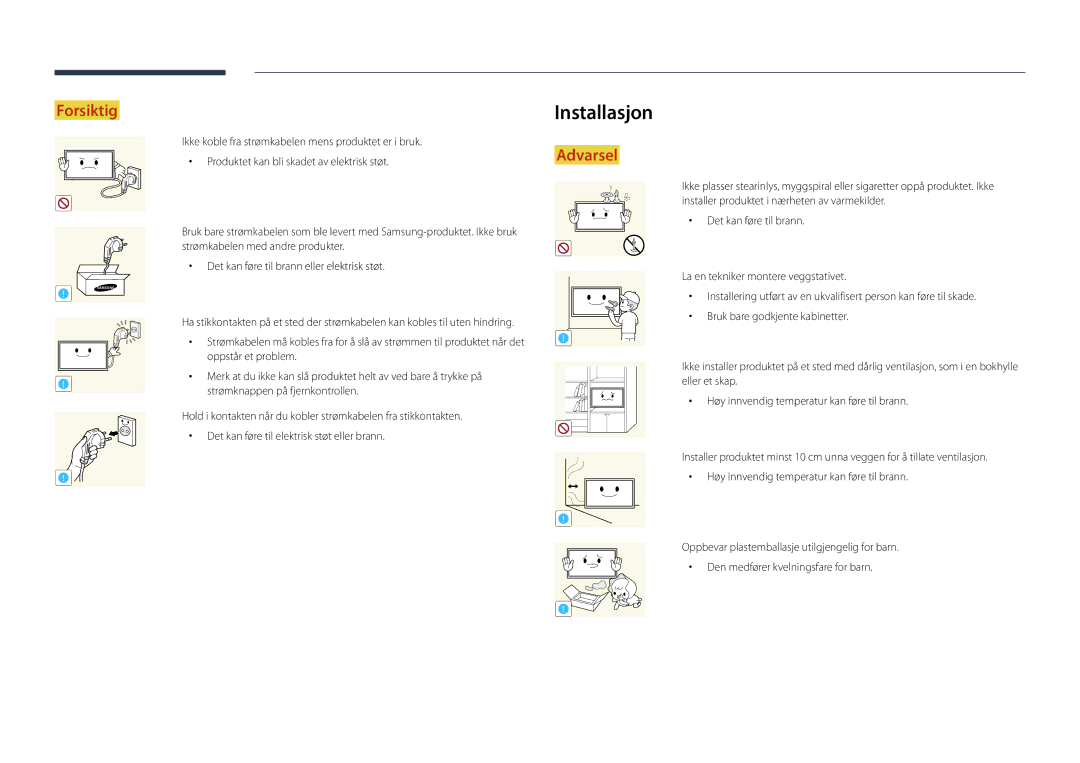 Samsung LH22DBDPLGC/EN manual Installasjon 