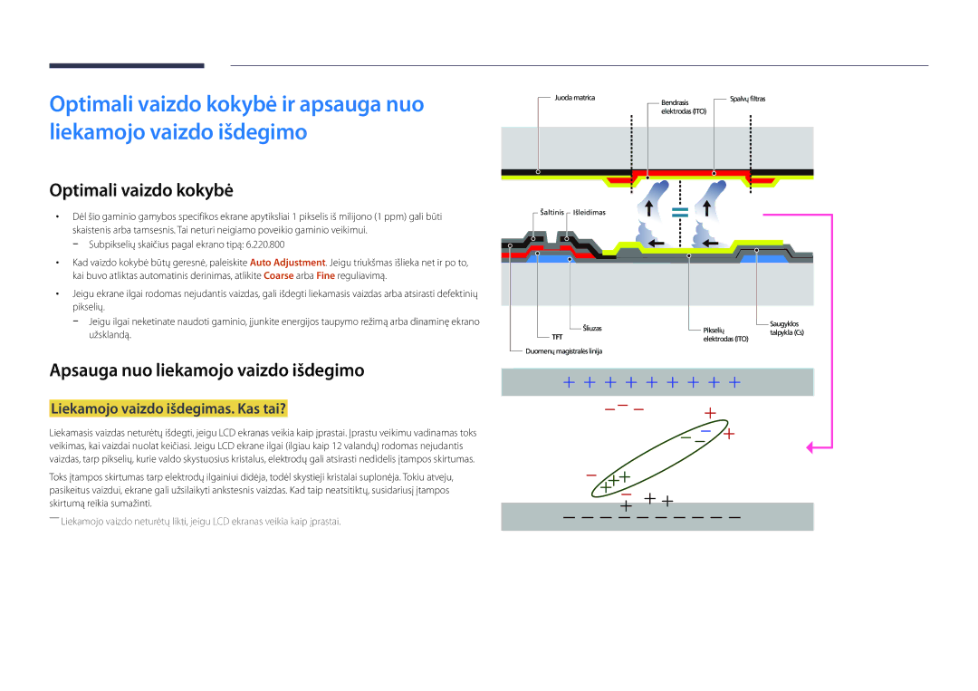 Samsung LH22DBDPLGC/EN Optimali vaizdo kokybė, Apsauga nuo liekamojo vaizdo išdegimo, Liekamojo vaizdo išdegimas. Kas tai? 