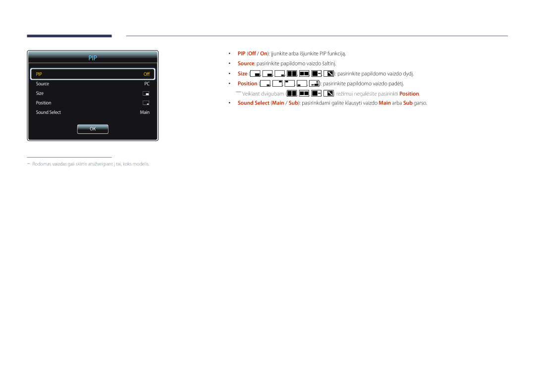 Samsung LH22DBDPLGC/EN manual Pip 