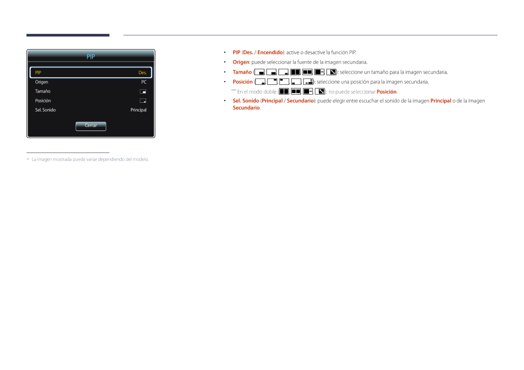 Samsung LH22DBDPSGC/EN manual Pip 