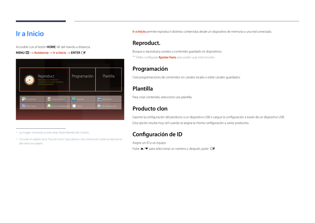 Samsung LH22DBDPSGC/EN manual Ir a Inicio 