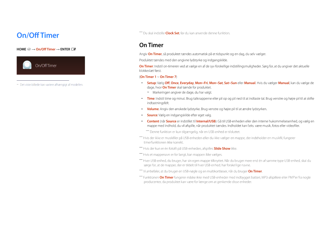 Samsung LH22DBDPSGC/EN manual On Timer, Home → On/Off Timer → Enter E 