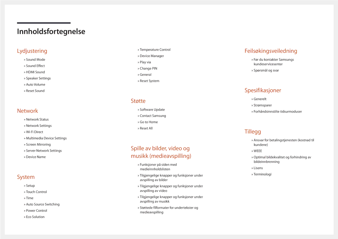 Samsung LH22DBDPSGC/EN manual Lydjustering 