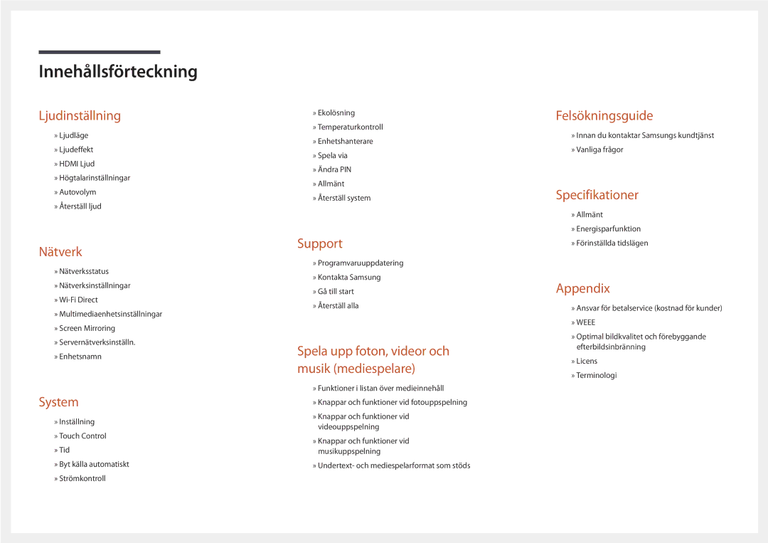 Samsung LH22DBDPSGC/EN manual Ljudinställning 