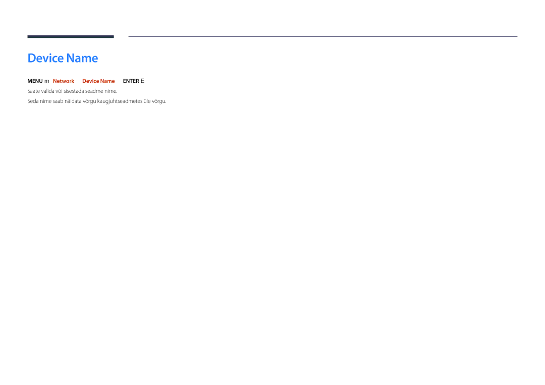 Samsung LH22DBDPSGC/EN manual Menu m → Network → Device Name → Enter E 