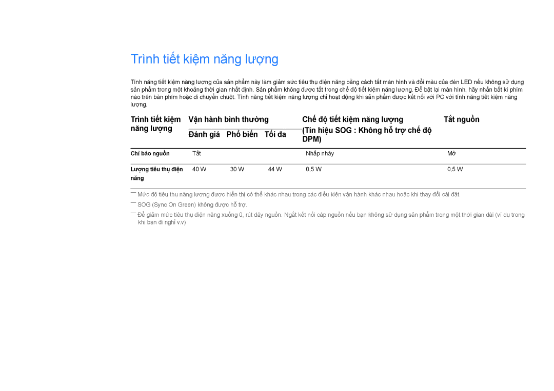 Samsung LH22DBDPSGC/XY manual Trình tiết kiệm năng lượng, Dpm 