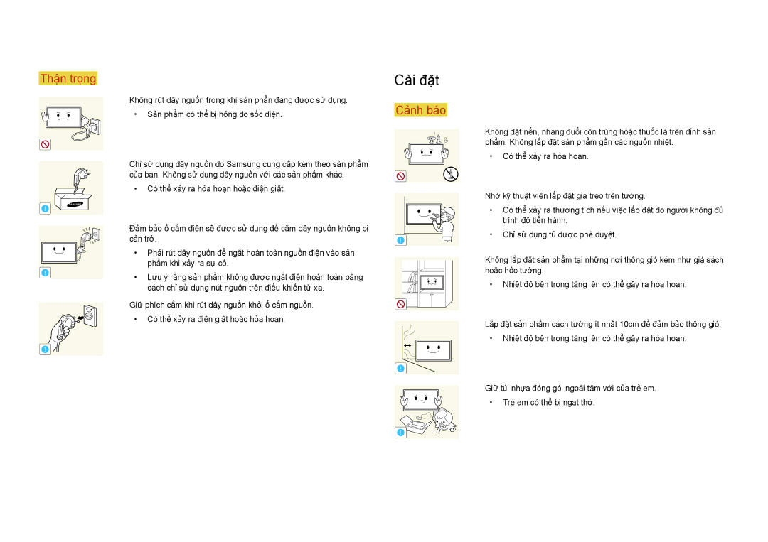 Samsung LH22DBDPSGC/XY manual Cài đặt 