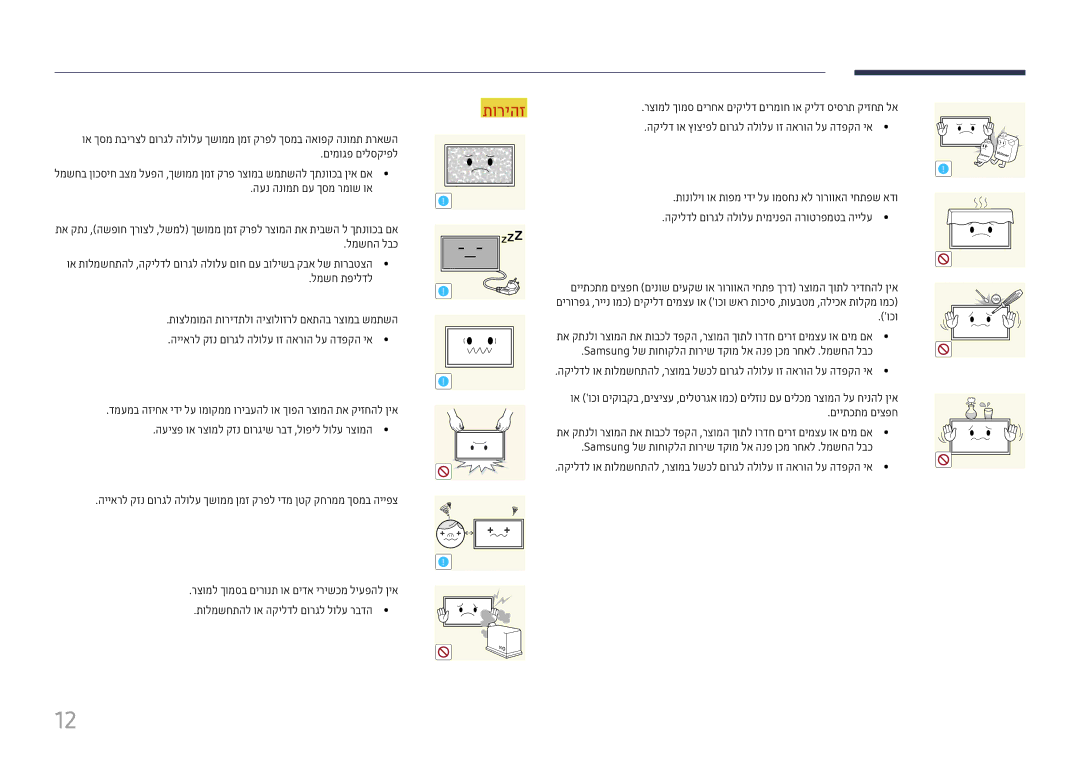 Samsung LH22DBDPTGC/EN, LH22DBDPTGC/CH manual וכו, Samsung לש תוחוקלה תוריש דקומ לא הנפ ןכמ רחאל .למשחה לבכ 