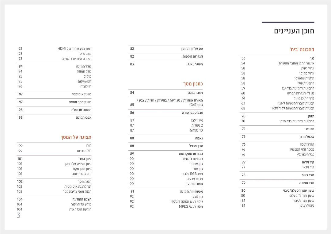 Samsung LH22DBDPTGC/CH, LH22DBDPTGC/EN manual ךסמה לע הגוצת 