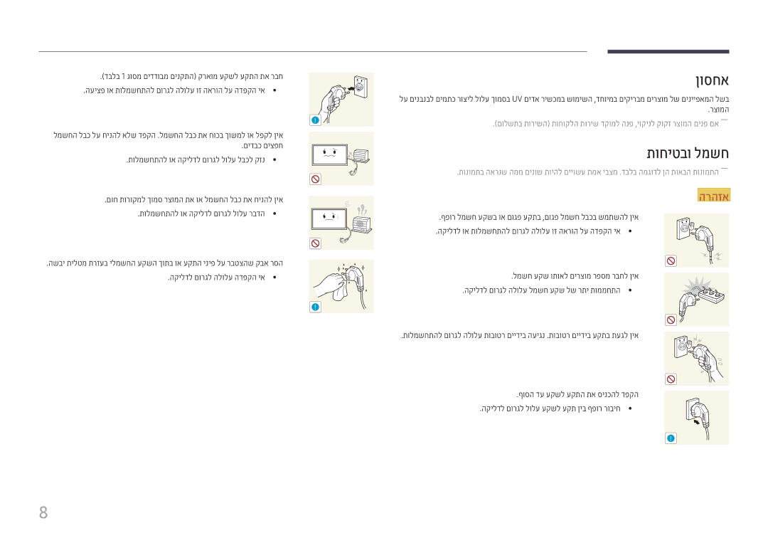 Samsung LH22DBDPTGC/EN, LH22DBDPTGC/CH manual ןוסחא, תוחיטבו למשח 