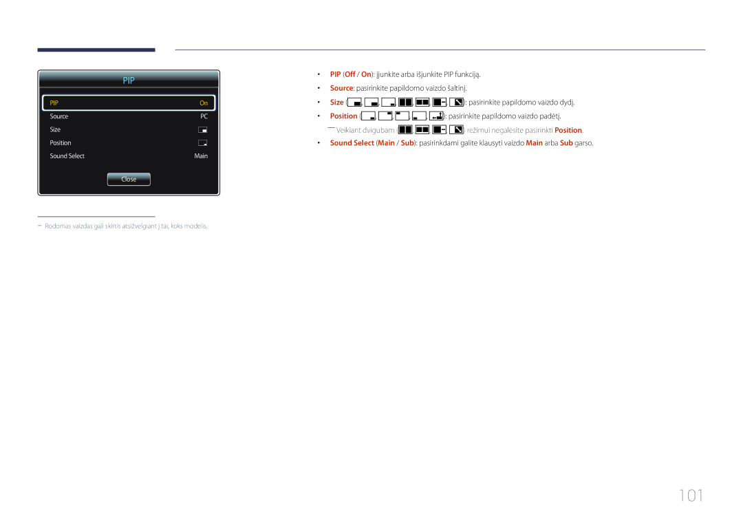 Samsung LH22DBDPTGC/EN manual 101, Pip 