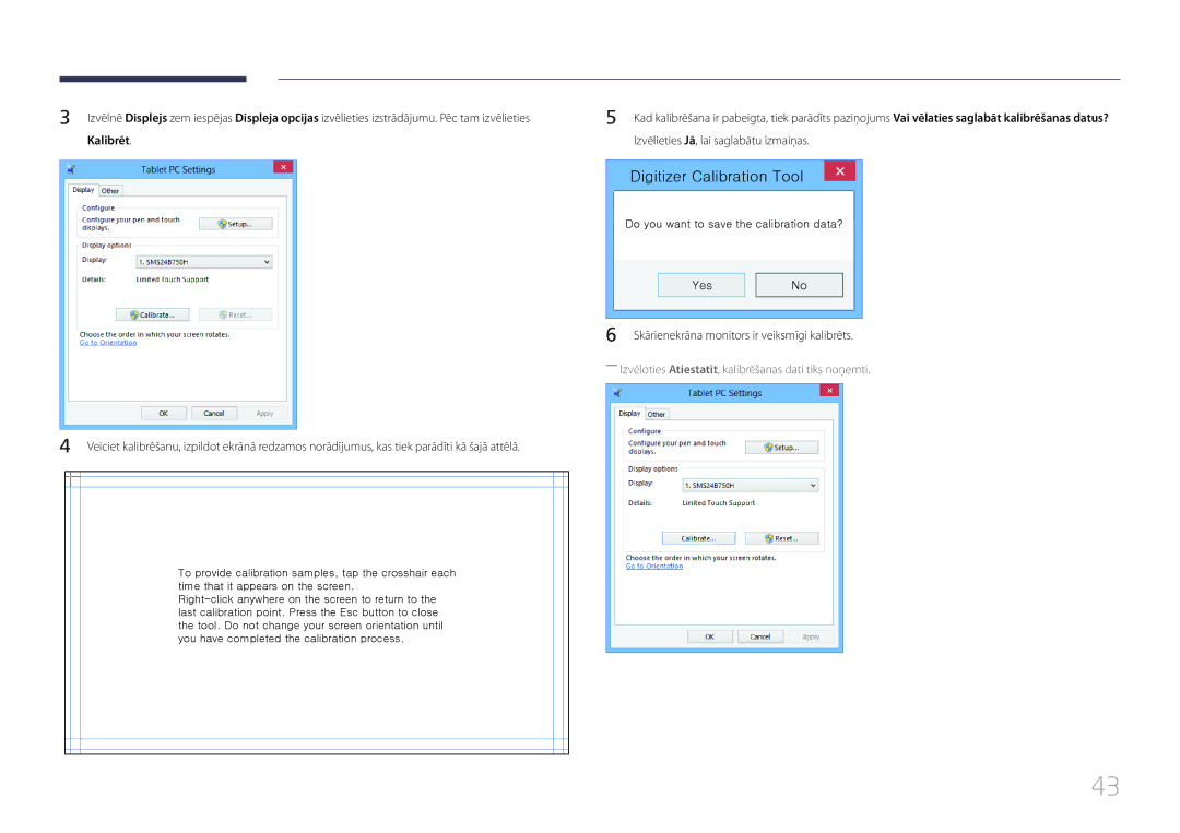 Samsung LH22DBDPTGC/EN manual Digitizer Calibration Tool, Kalibrēt 