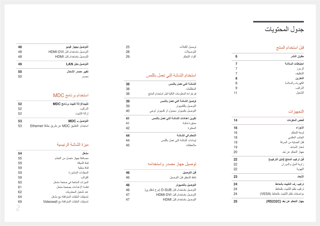 Samsung LH22DBDPTGC/NG manual تايوتحملا لودج 