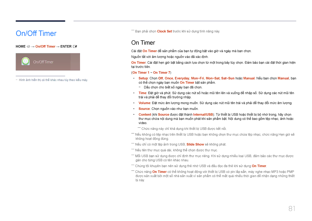 Samsung LH22DBDPTGC/XY manual On Timer, Home → On/Off Timer → Enter E 