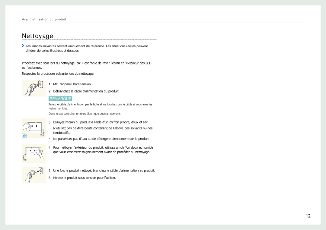 Samsung LH22NLBVLVC/EN manual Nettoyage, Remarque 