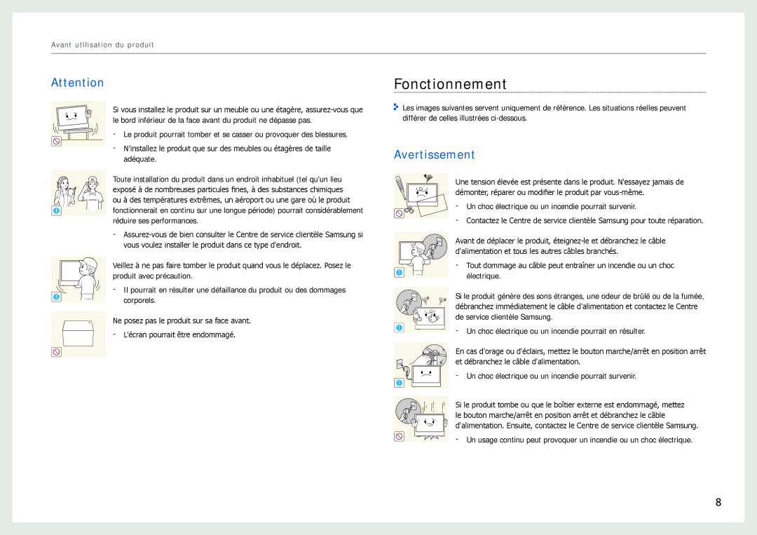 Samsung LH22NLBVLVC/EN manual Fonctionnement 