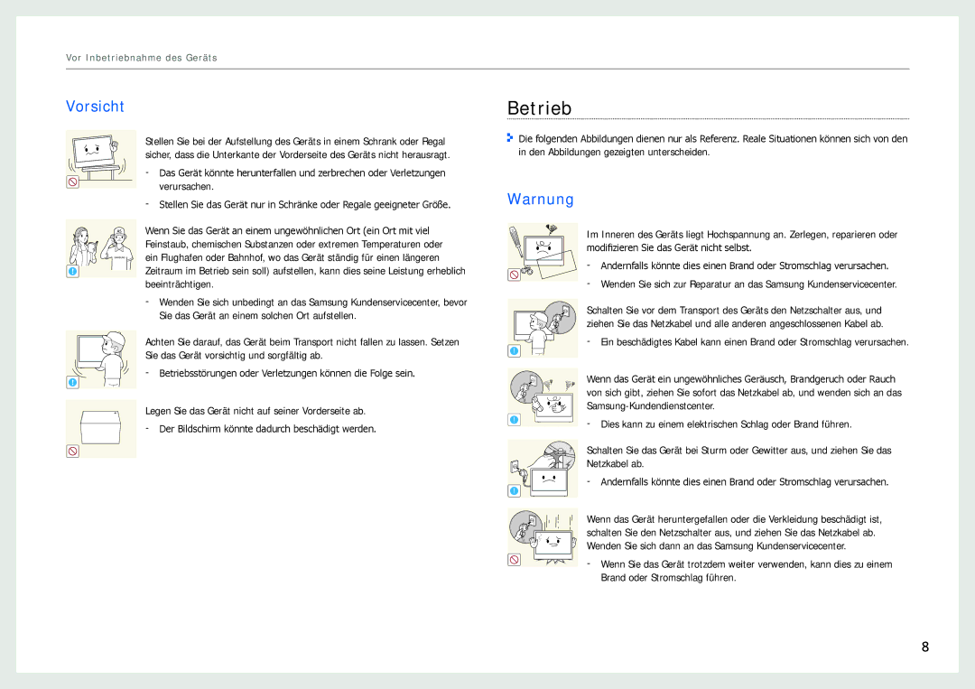 Samsung LH22NLBVLVC/EN manual Betrieb 