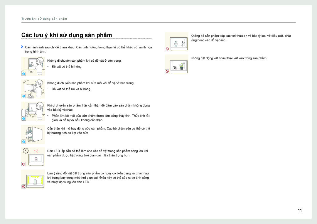 Samsung LH22NLBVLVC/EN manual Cac lưu ý khi sư dung sản phâm 
