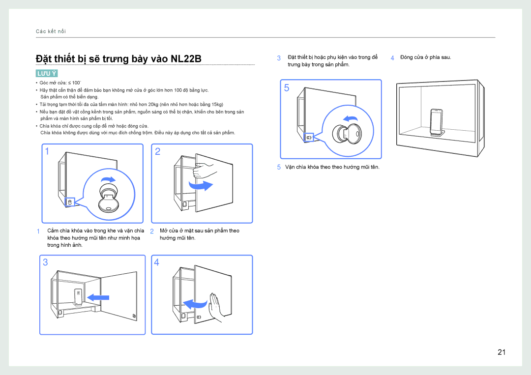 Samsung LH22NLBVLVC/EN manual Đăt thiêt bị sẽ trưng bày vào NL22B 