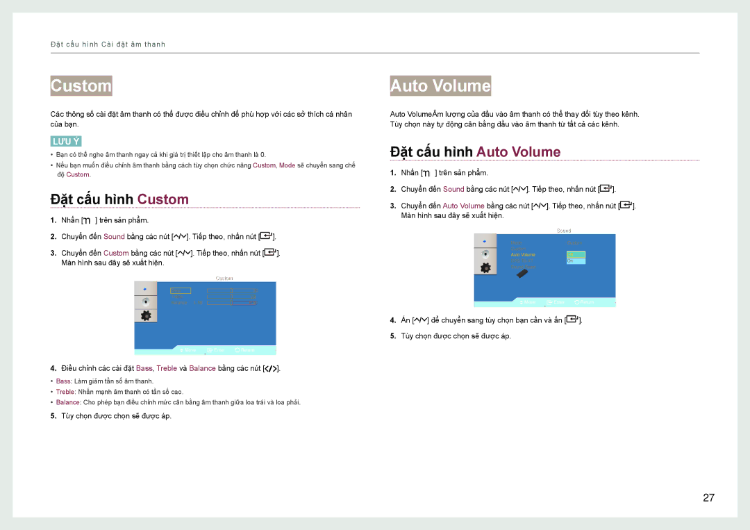 Samsung LH22NLBVLVC/EN manual Đăt câu hinh Auto Volume 