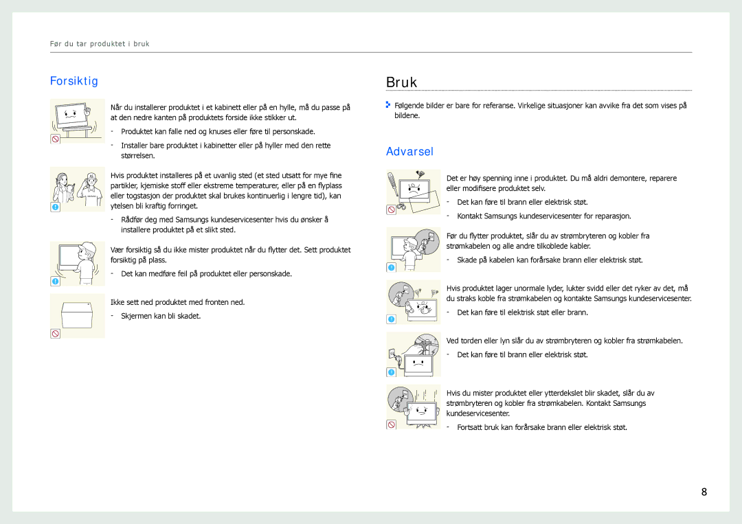 Samsung LH22NLBVLVC/EN manual Bruk 