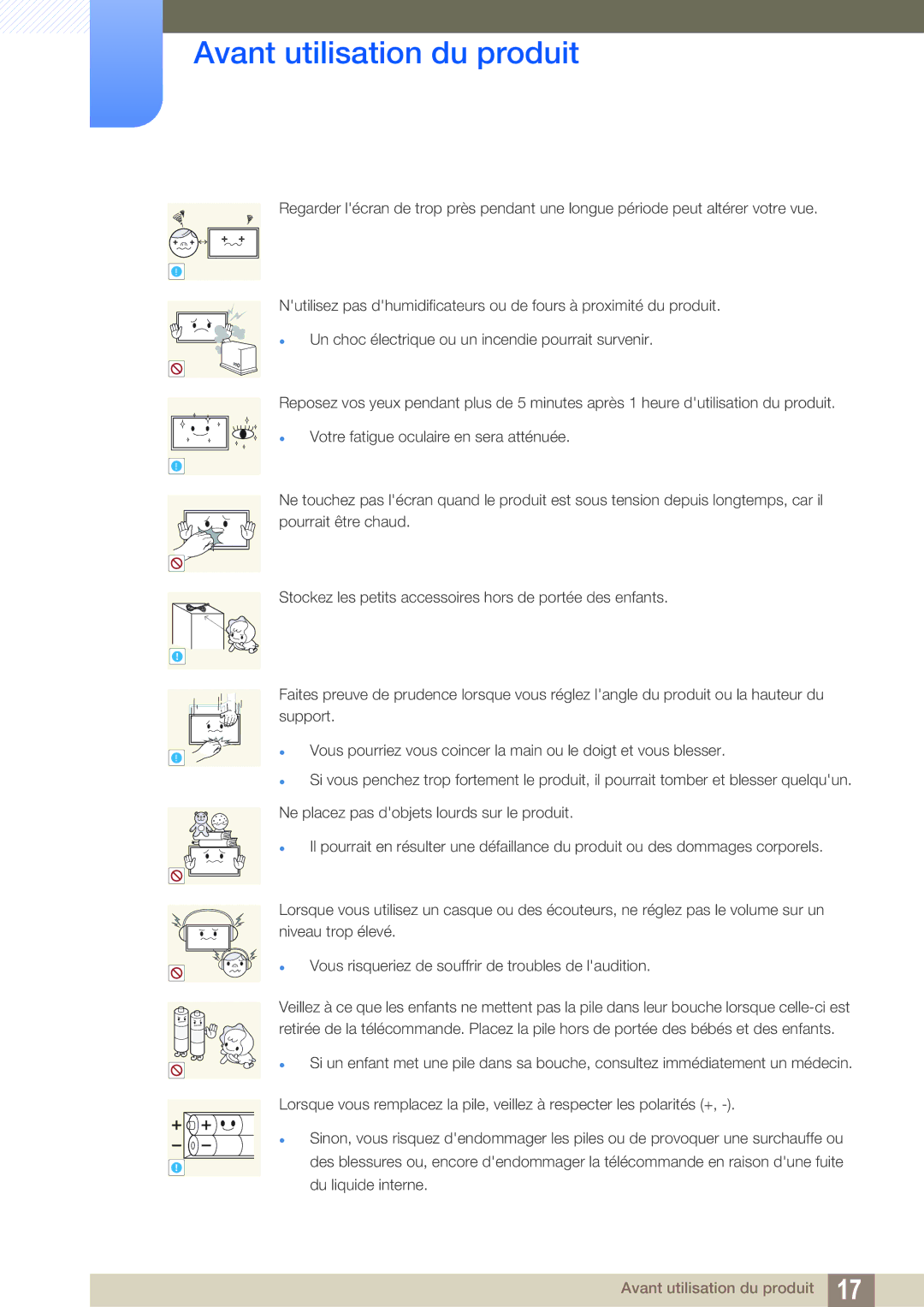 Samsung LH22UDBPLBB/EN manual Avant utilisation du produit 