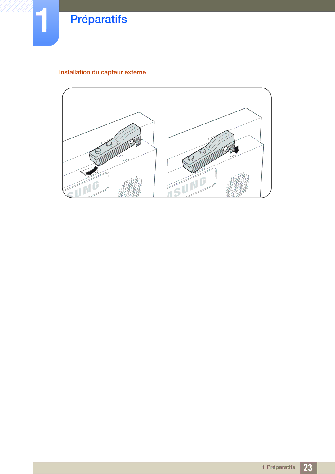 Samsung LH22UDBPLBB/EN manual Installation du capteur externe 