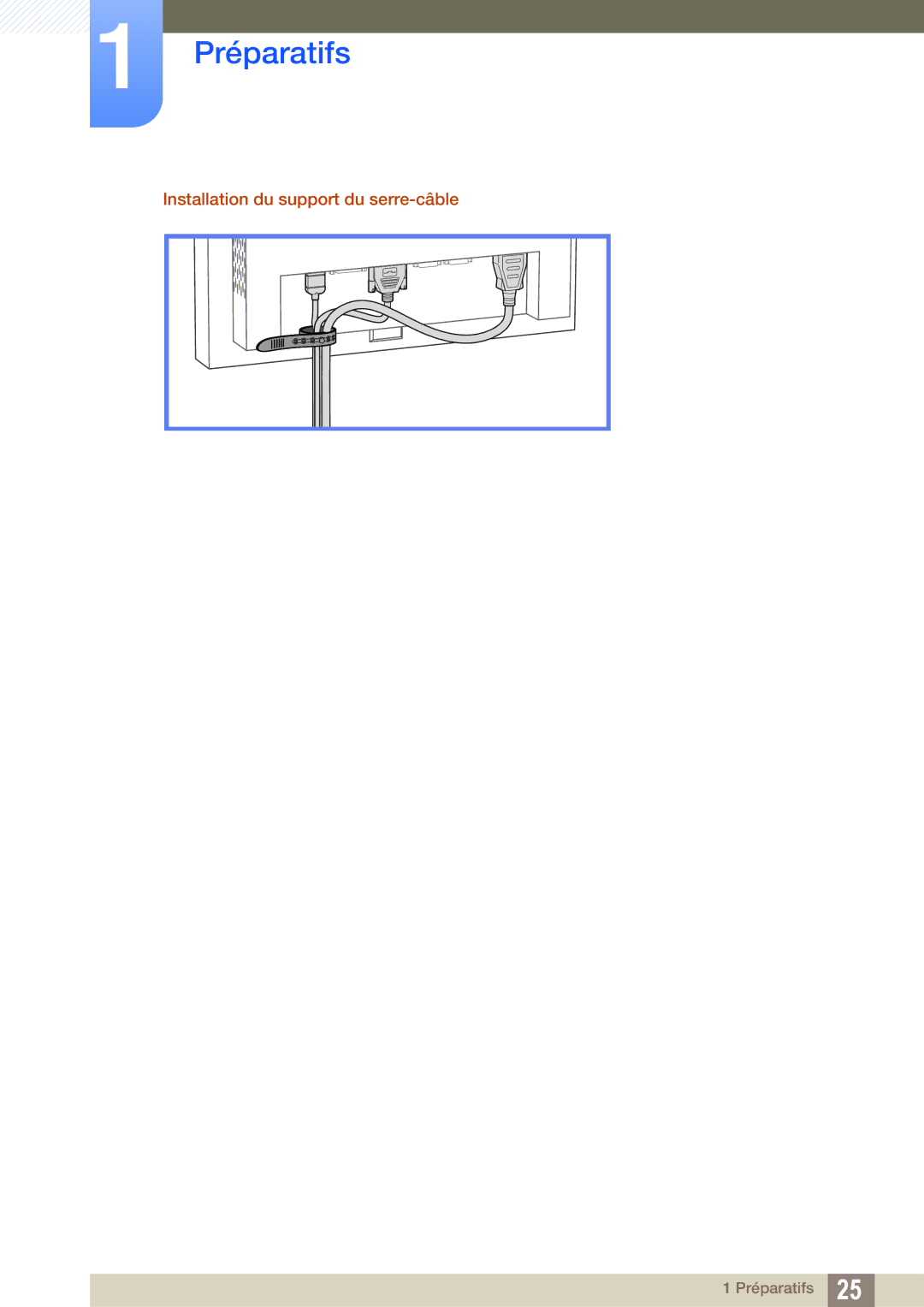 Samsung LH22UDBPLBB/EN manual Installation du support du serre-câble 