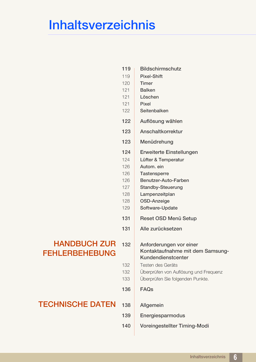 Samsung LH22UDBPLBB/EN manual Handbuch ZUR 132 Fehlerbehebung 