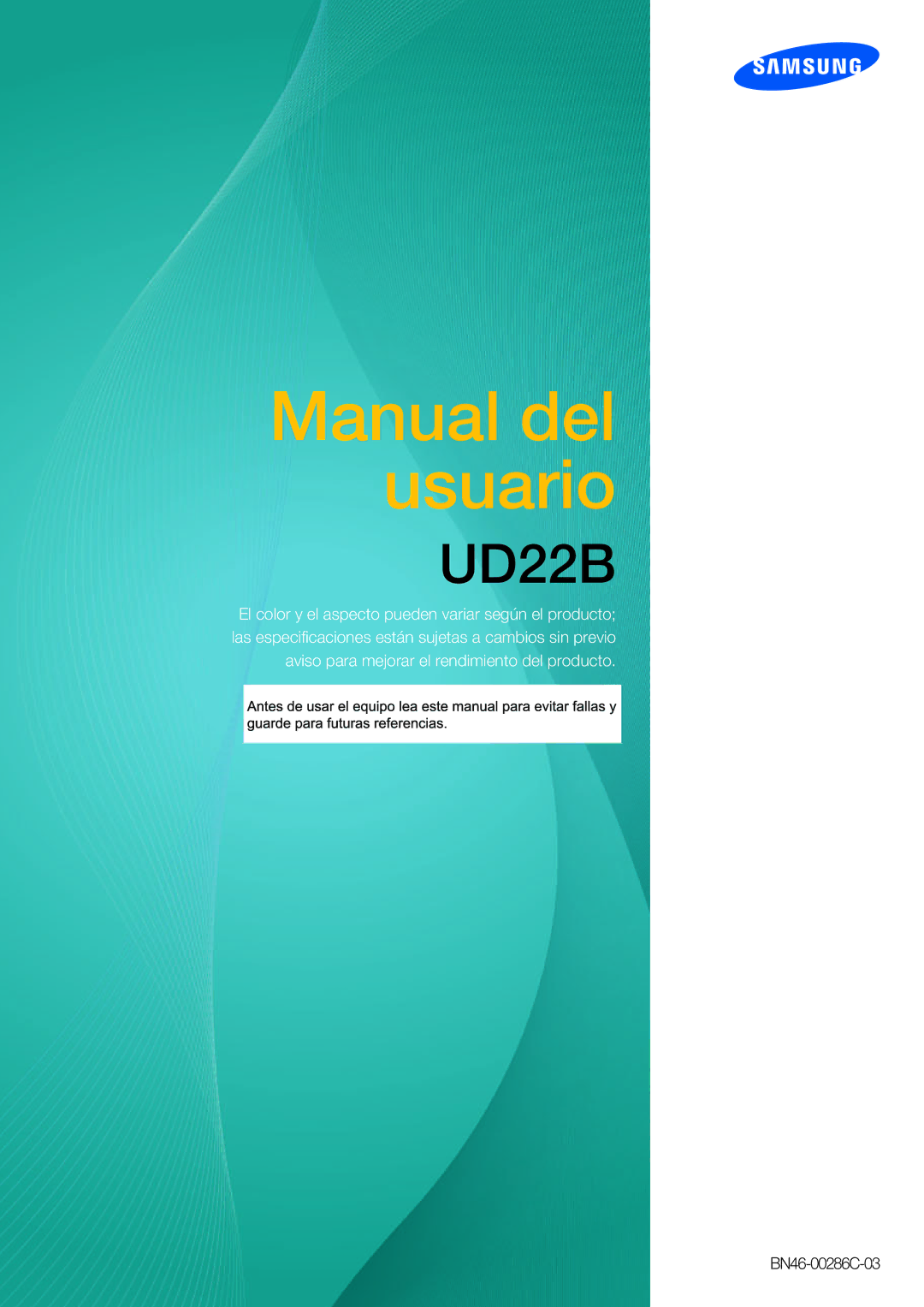 Samsung LH22UDBPLBB/EN manual Manual del usuario 