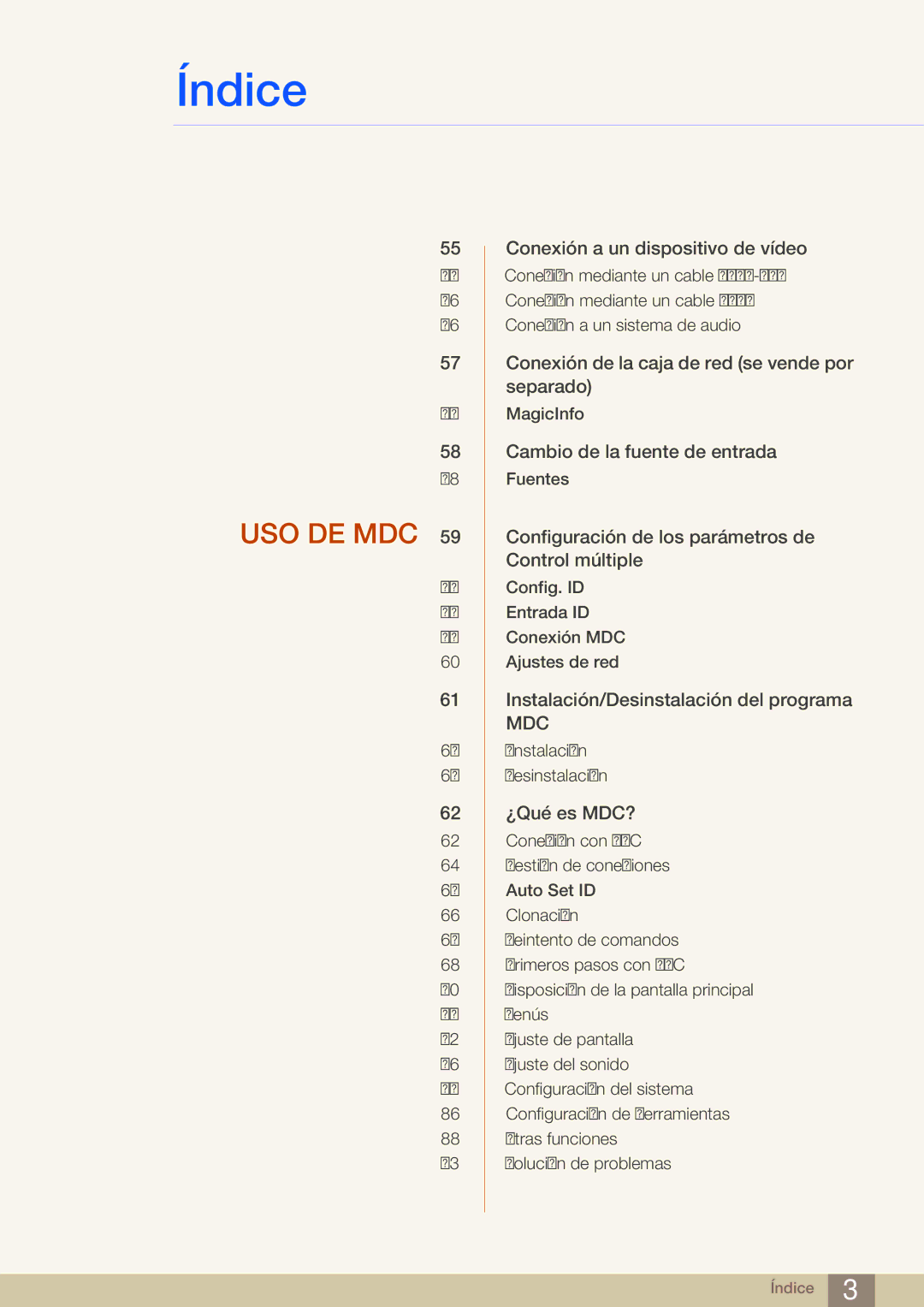 Samsung LH22UDBPLBB/EN manual Uso De Mdc 