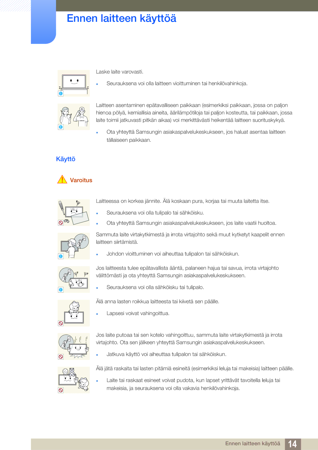 Samsung LH22UDBPLBB/EN manual Käyttö 