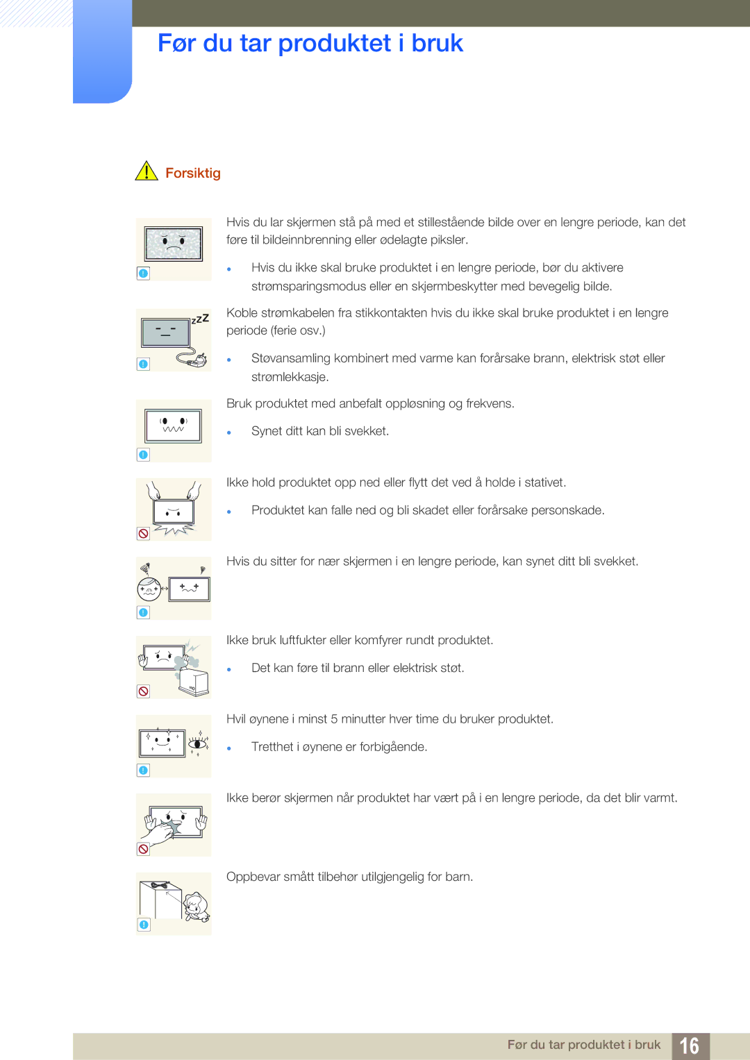 Samsung LH22UDBPLBB/EN manual Forsiktig 