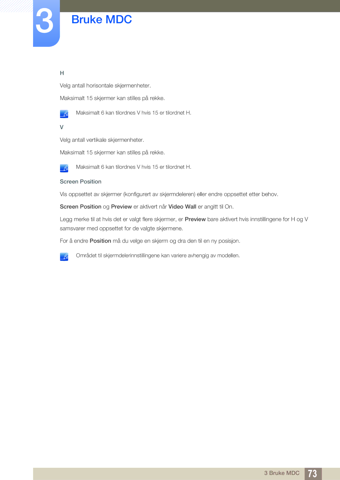 Samsung LH22UDBPLBB/EN manual Screen Position 