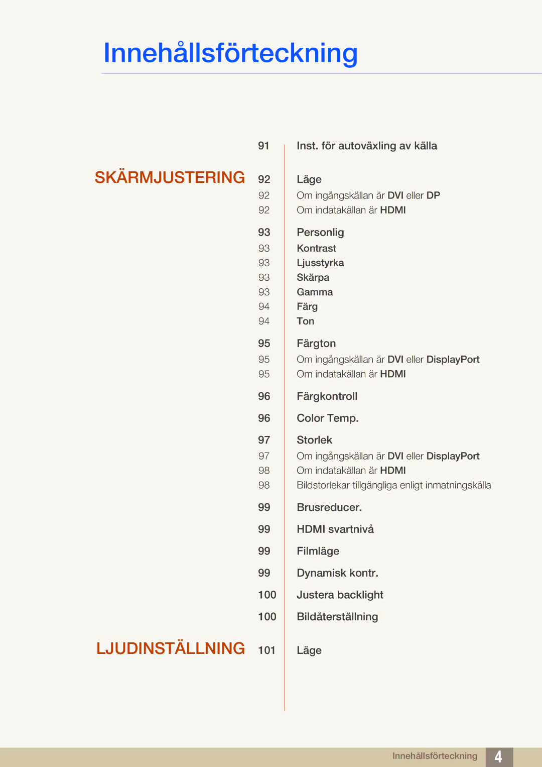 Samsung LH22UDBPLBB/EN manual Ljudinställning 