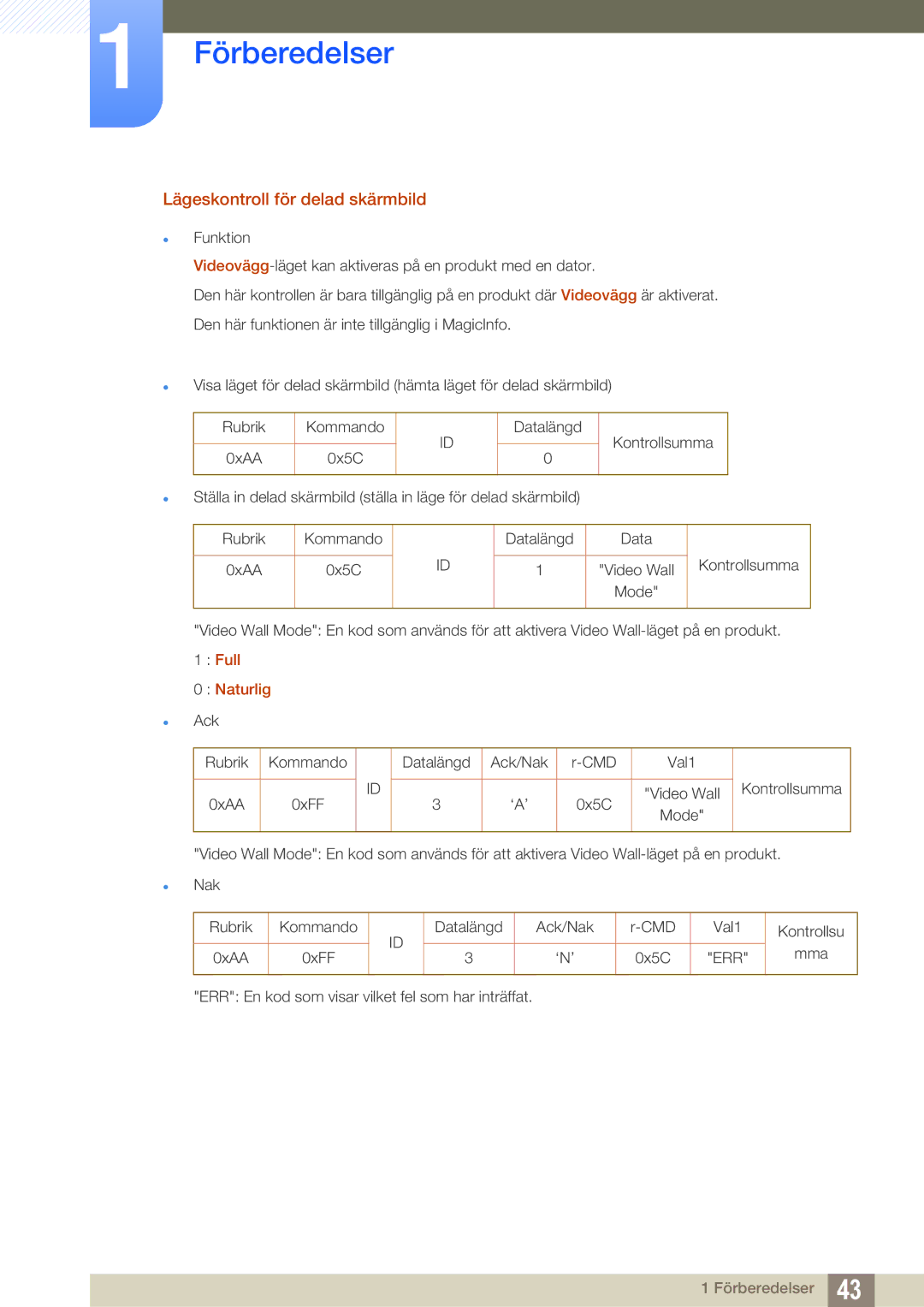 Samsung LH22UDBPLBB/EN manual Lägeskontroll för delad skärmbild, Naturlig 